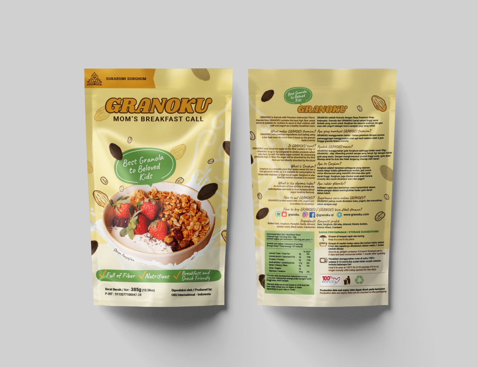 GRANOKU Crunchy Sorgum Nuts Cereals / Sereal 250gram
